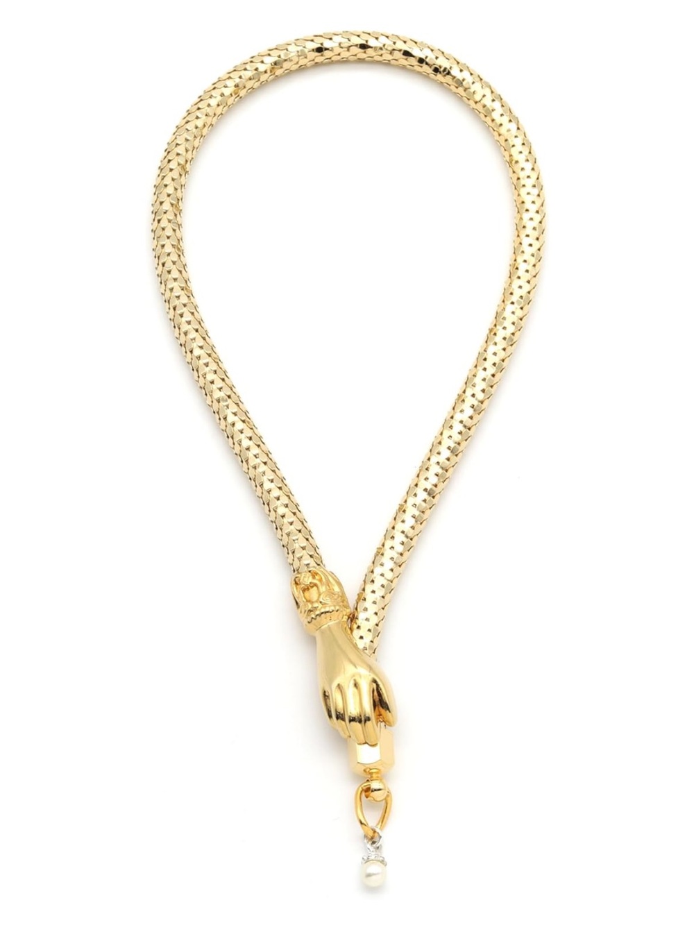 Gold Hand Pendant Statement Necklace - Women Jewelry